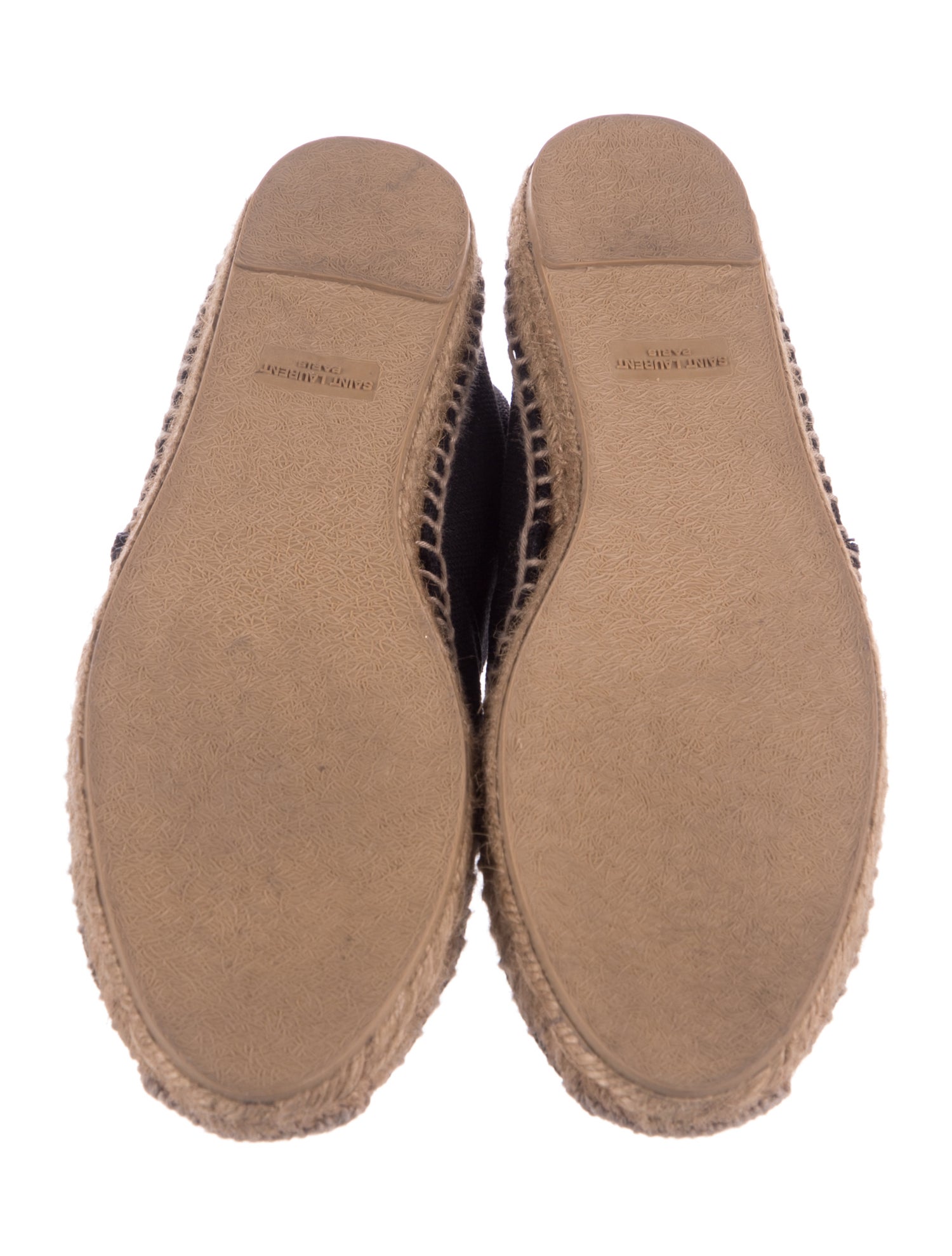 Saint Laurent Canvas Embroidered Accent Espadrilles